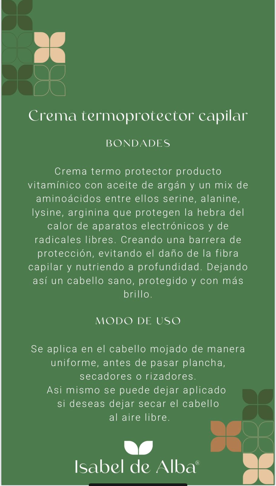 Isabel De Alba Styling Cream & Thermoprotector